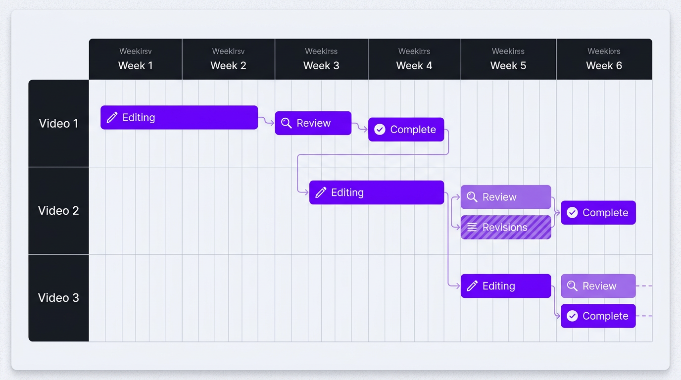 beCreatives queue system timeline