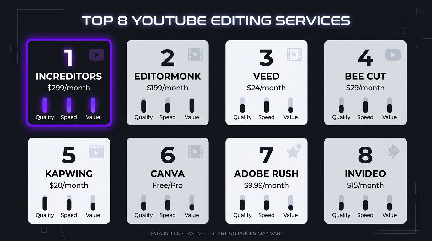 Top YouTube editing services ranked