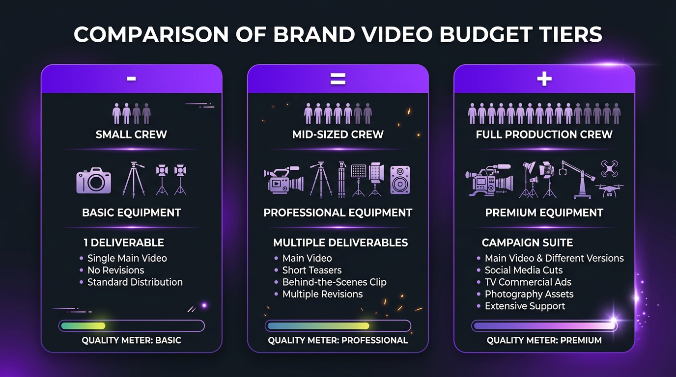 What brand videos look like at $2K, $10K, and $50K budgets