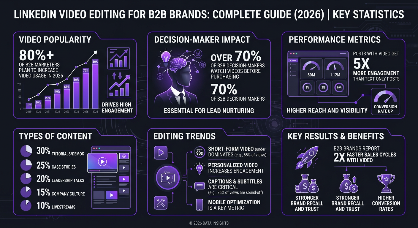 LinkedIn Video Editing for B2B Brands infographic