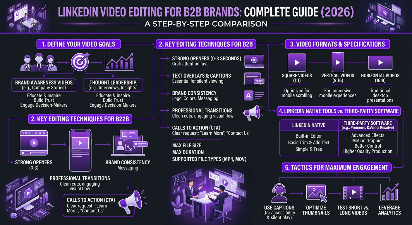 LinkedIn Video Editing for B2B Brands infographic
