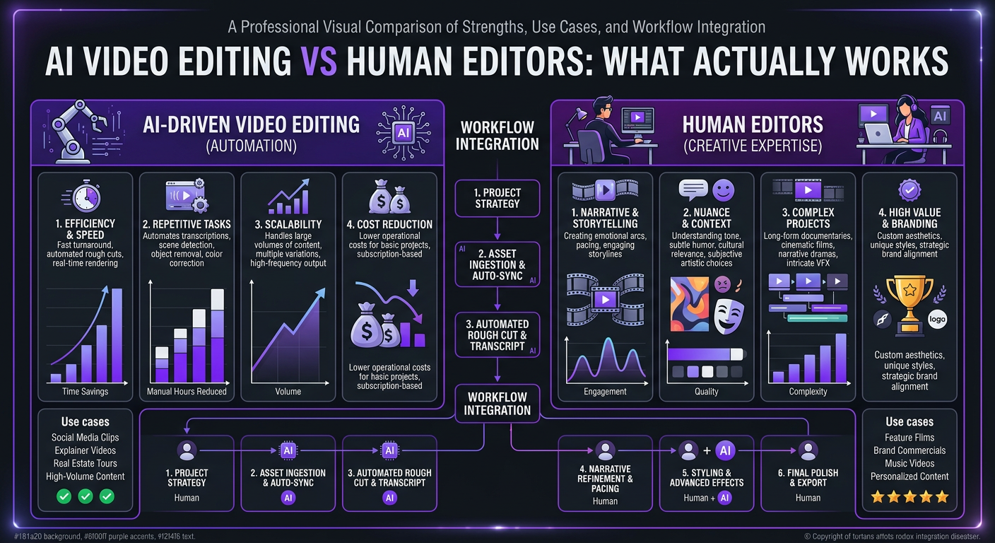 AI Video Editing vs Human Editors: What Actually Works - illustration 2