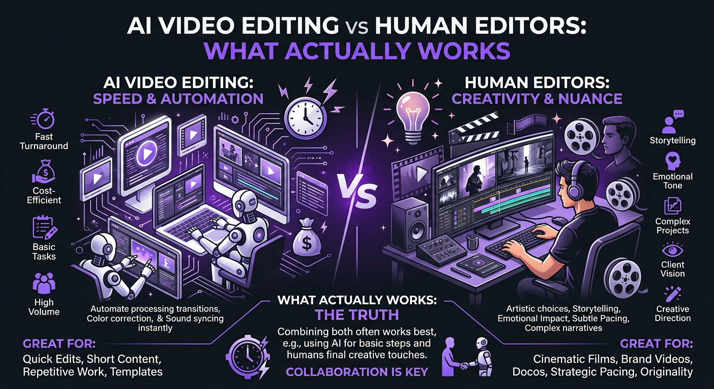 AI Video Editing vs Human Editors: What Actually Works - illustration 3