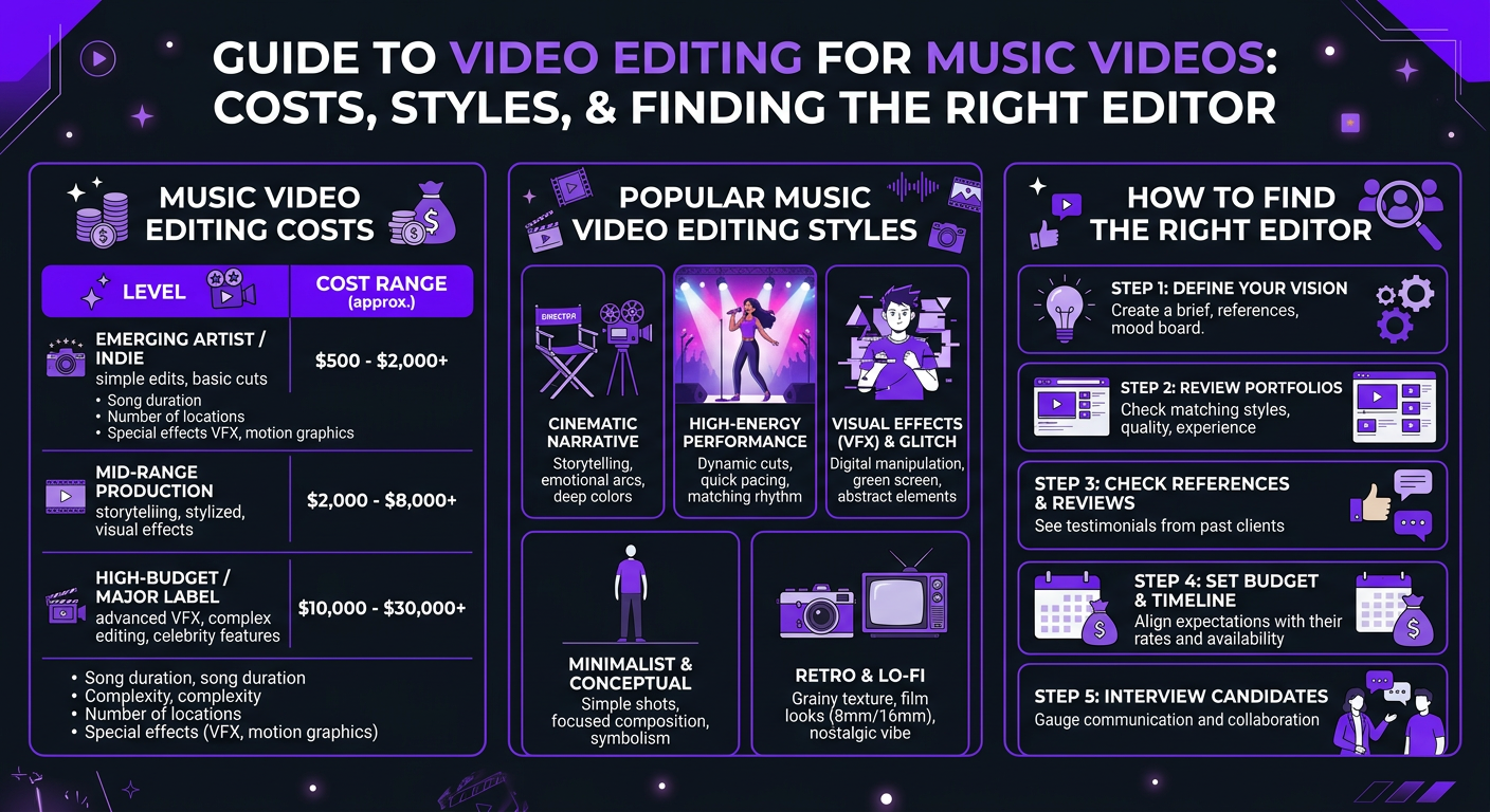Video Editing for Music Videos: Costs, Styles & How to Find the Right Editor 3 Video Editing for Music Videos: Costs, Styles & How to Find the Right Editor comparison