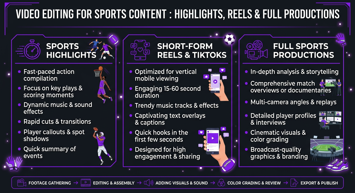 Video Editing for Sports Content: Highlights, Reels & Full Productions overview