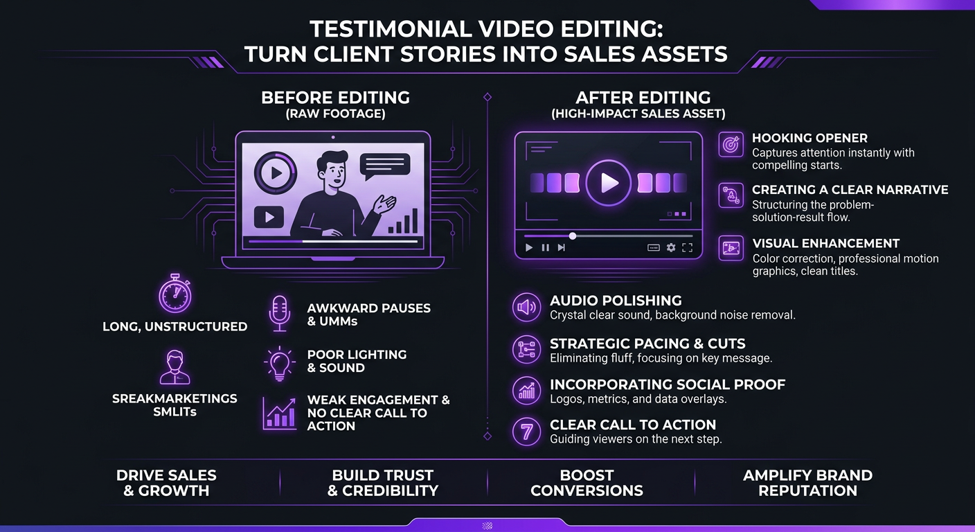 Testimonial Video Editing: Turn Client Stories Into Sales Assets - illustration 1
