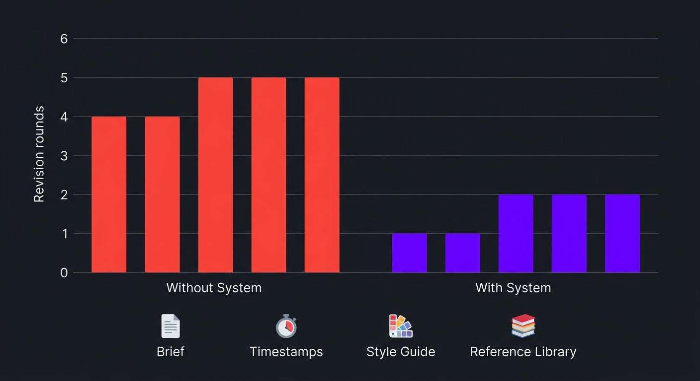 How to Give Feedback to Your Video Editor (Without Being Annoying) 4 Revision round reduction with structured feedback system