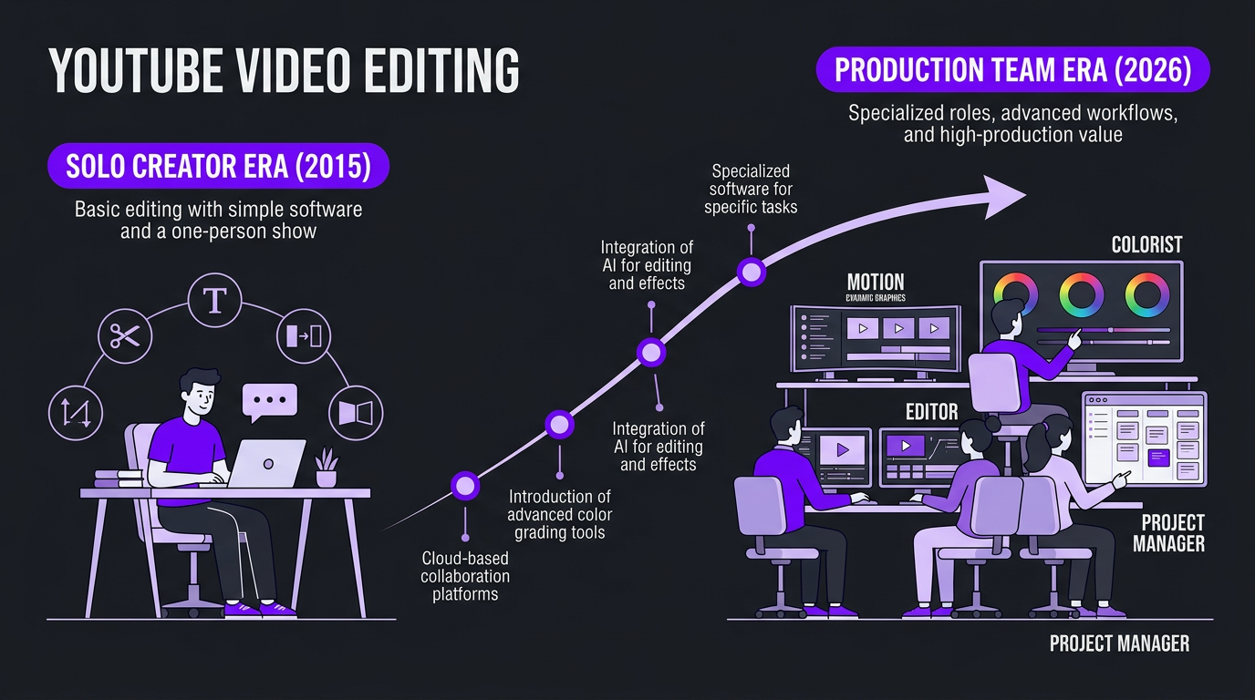 Evolution of YouTube video editing from 2015 to 2026