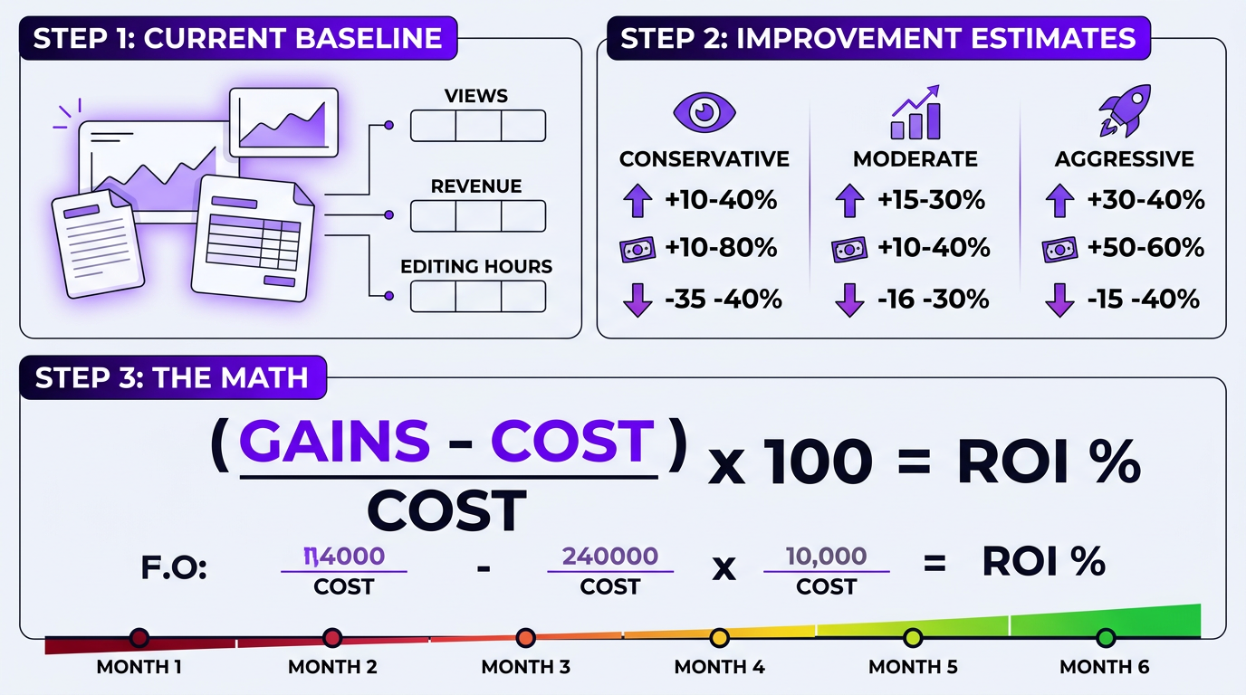 ROI calculator framework with three steps