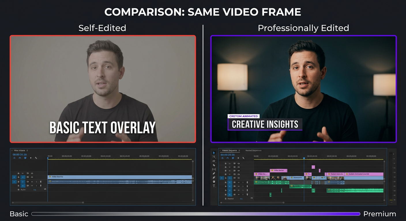 Self-edited vs professionally edited video quality comparison