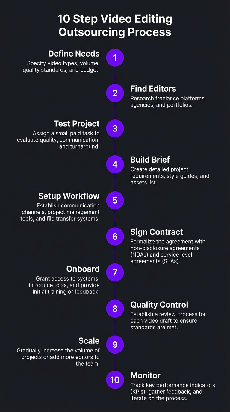 Video editing outsourcing process flowchart