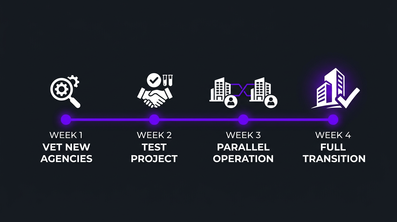 Video Editing Agency Red Flags: 12 Warning Signs to Watch For 5 4-week agency transition timeline