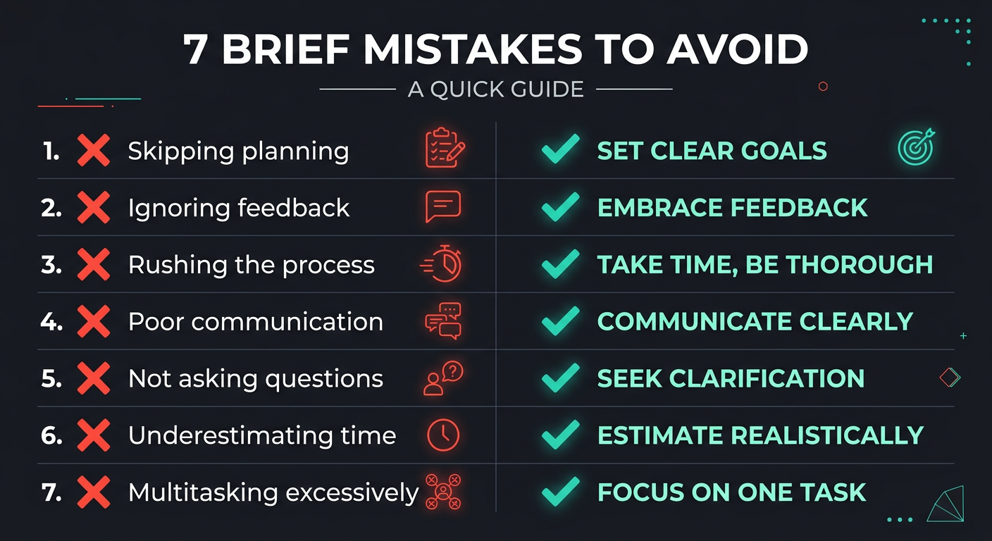 7 video editing brief mistakes to avoid checklist
