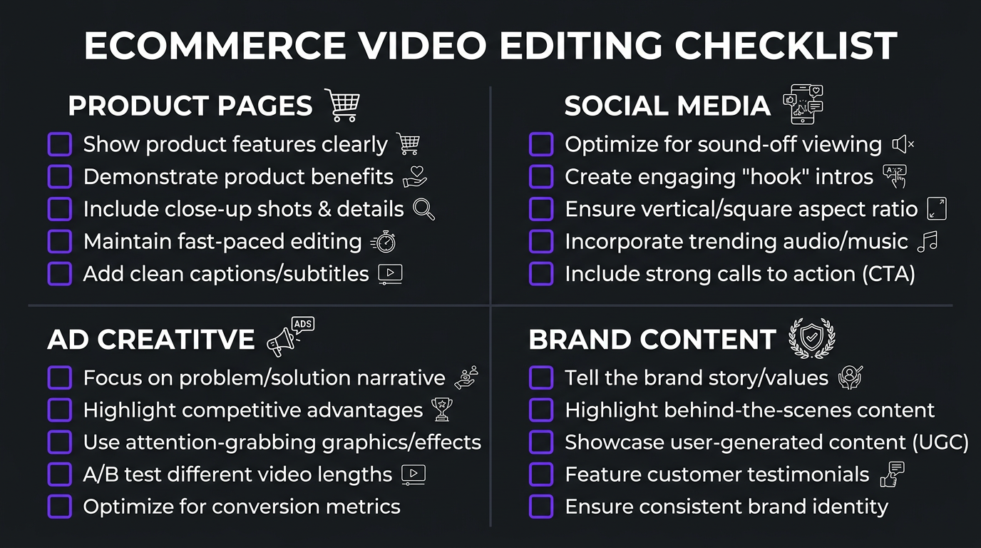 Video Editing for Ecommerce: Boost Sales with Better Content 5 Ecommerce video editing checklist