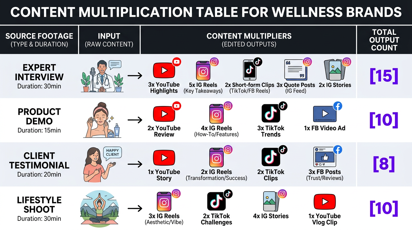 Content multiplication table for wellness brands