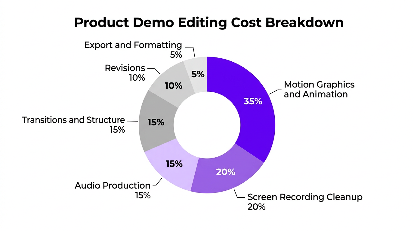 Product demo editing cost breakdown pie chart
