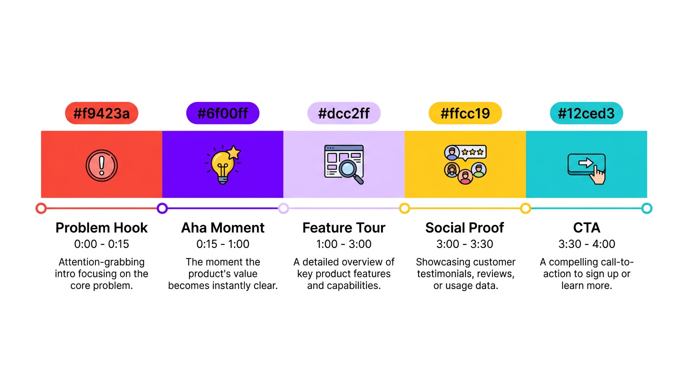 Product demo video anatomy timeline