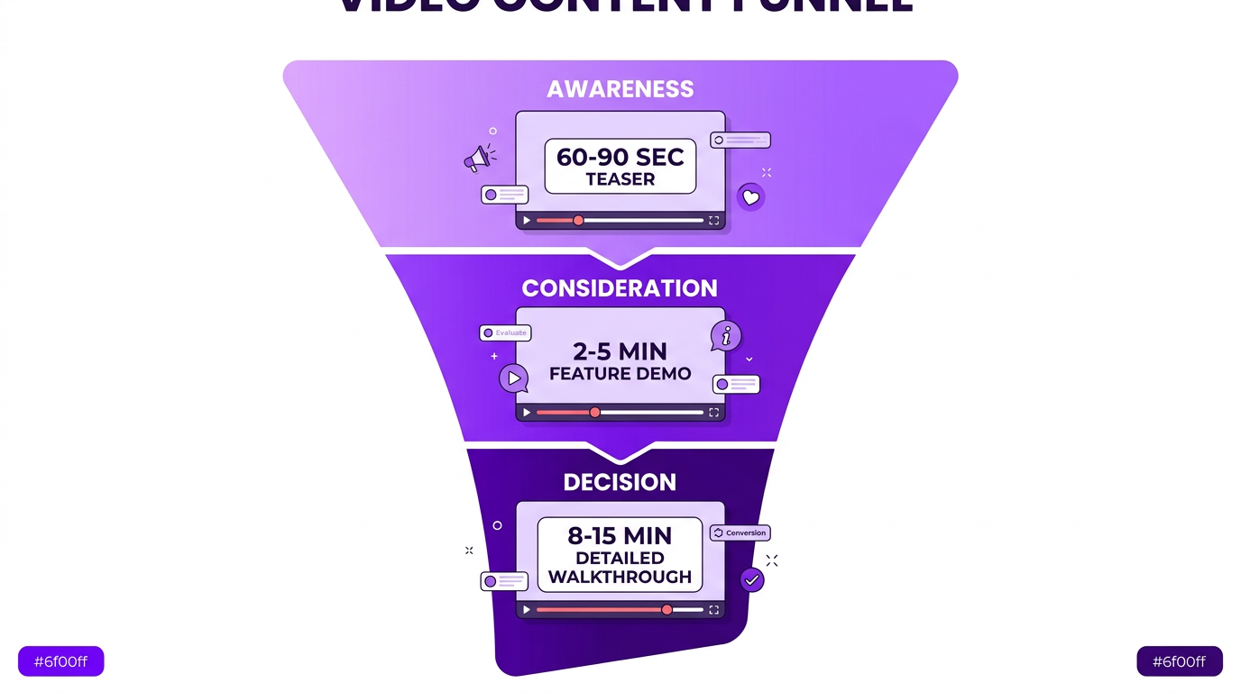 Product demo video funnel infographic