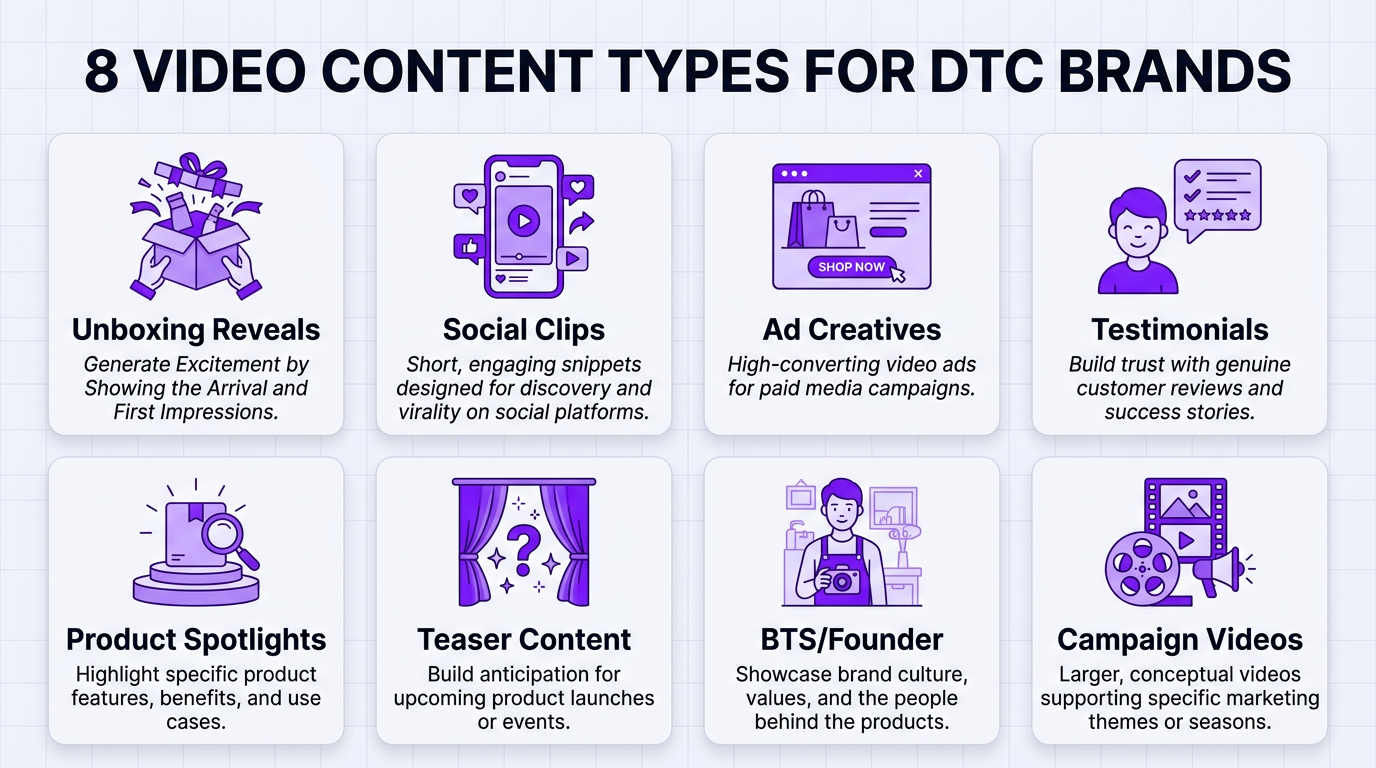 8 video content types for DTC brands