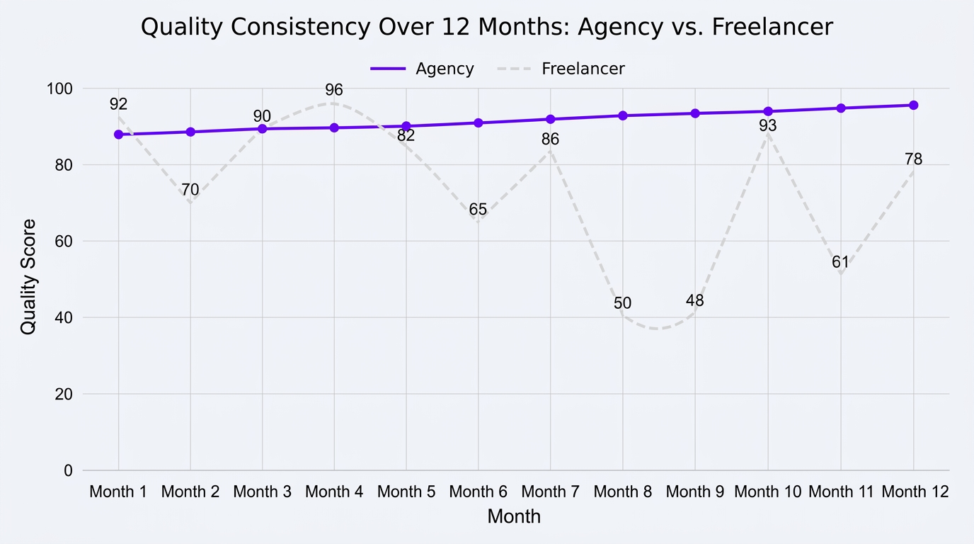Quality consistency over time comparison