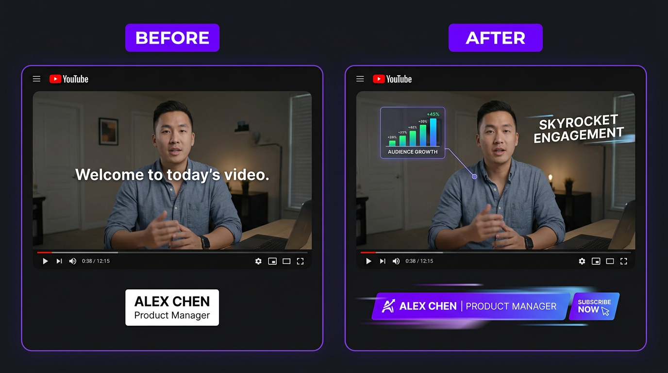 Before and after motion graphics comparison