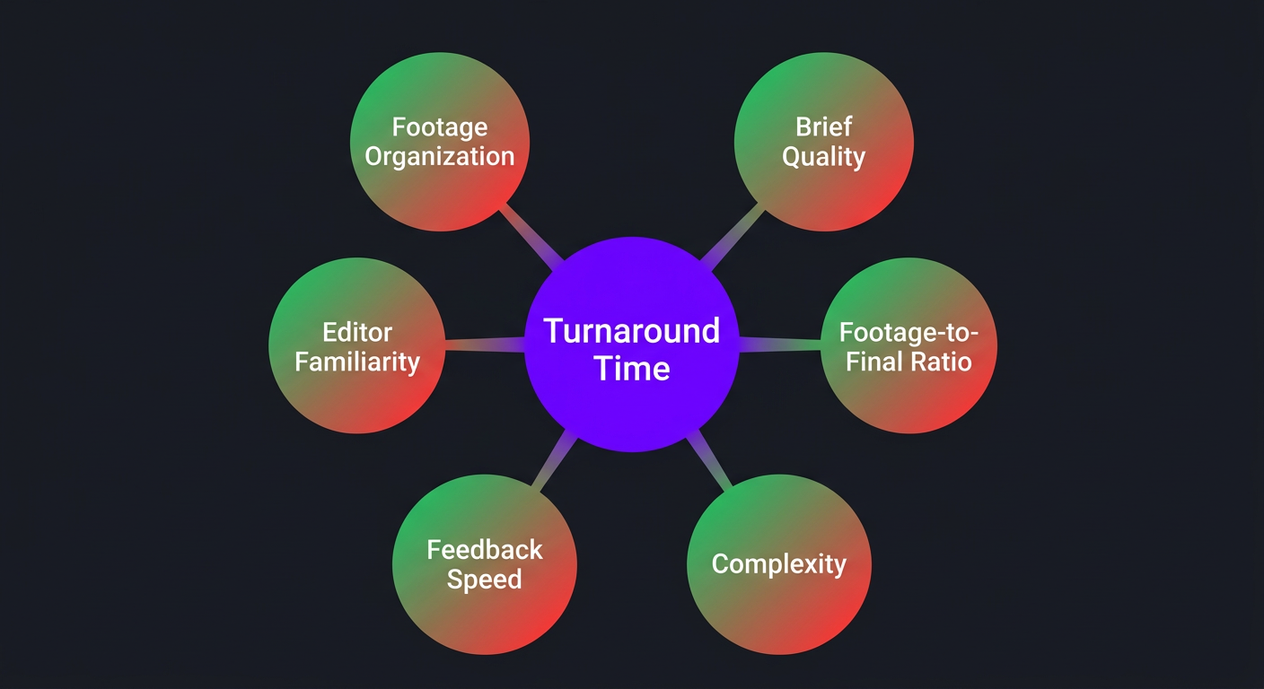Factors affecting video editing turnaround time diagram