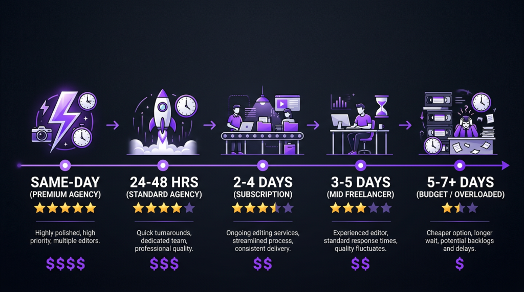 video editing turnaround times what to expect from agencies turnaround timeline