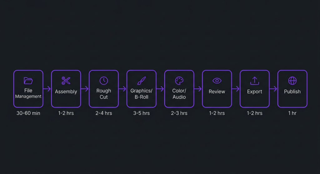 video editing workflow for youtube channels 2026 workflow pipeline