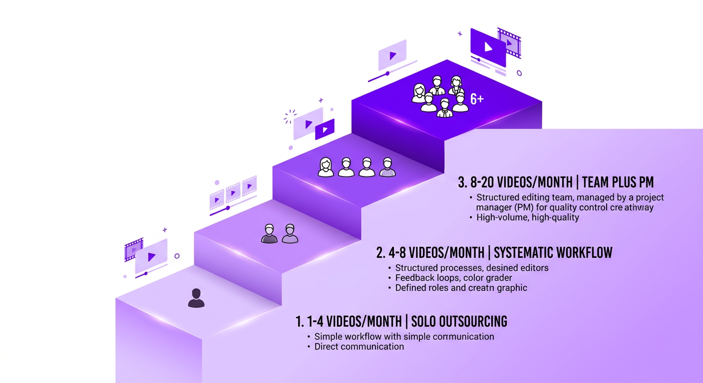 Scaling stages of YouTube editing outsourcing