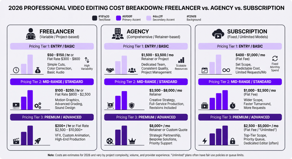 professional video editing cost breakdown 2026 1
