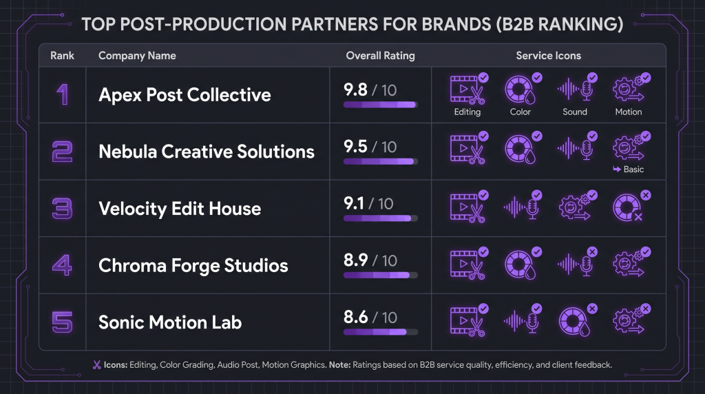 best post production companies featured