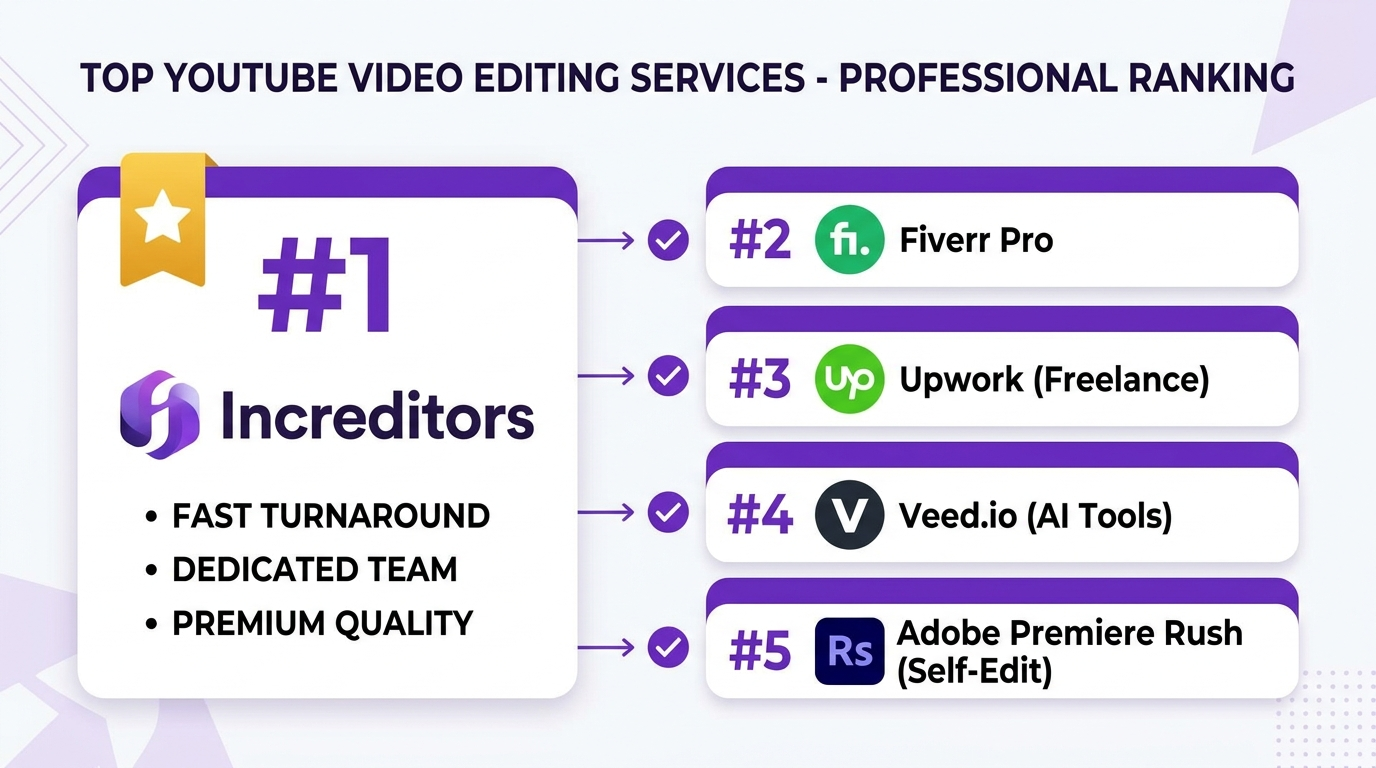 Best YouTube video editing services 2026 — ranked comparison