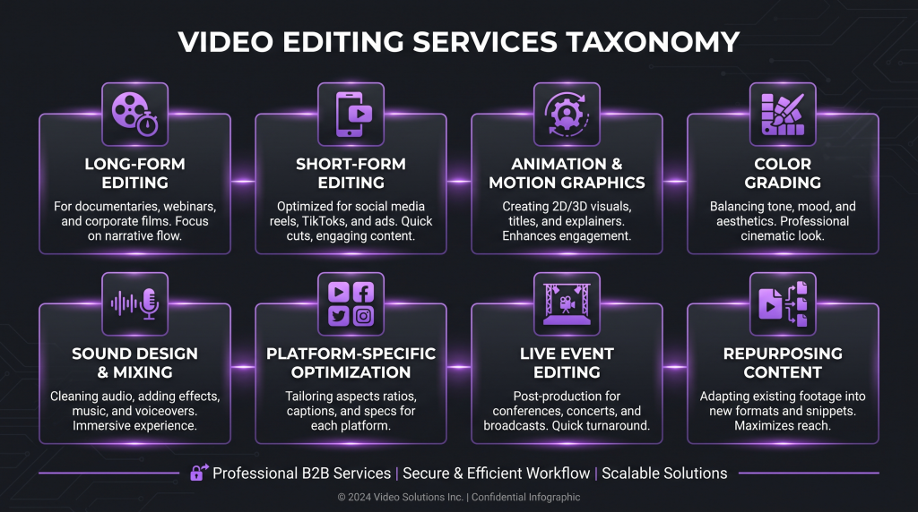 types of video editing services featured