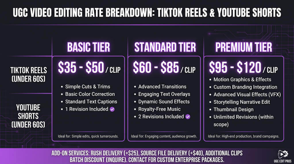 ugc video editing rates featured