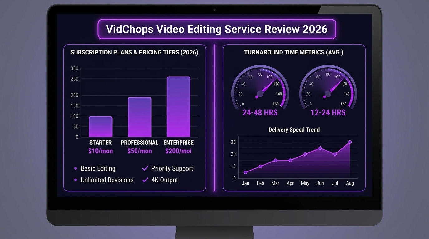 VidChops review 2026 — pricing and competitor comparison dashboard