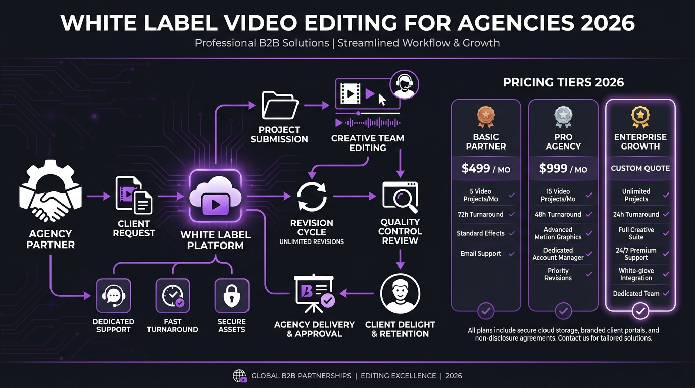 White label video editing for agencies 2026 workflow diagram
