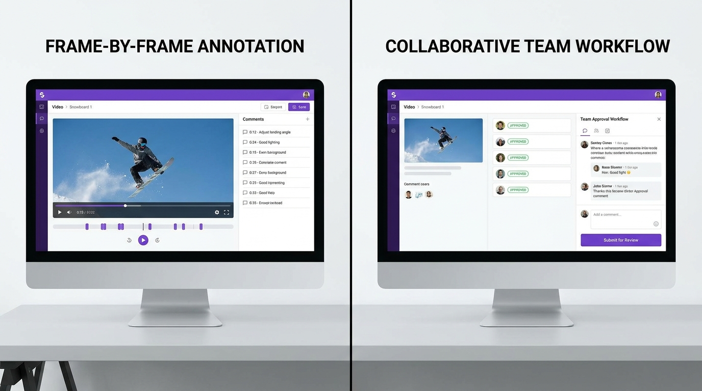 Video review tools comparison showing annotation interface and collaborative team workflow in 2026
